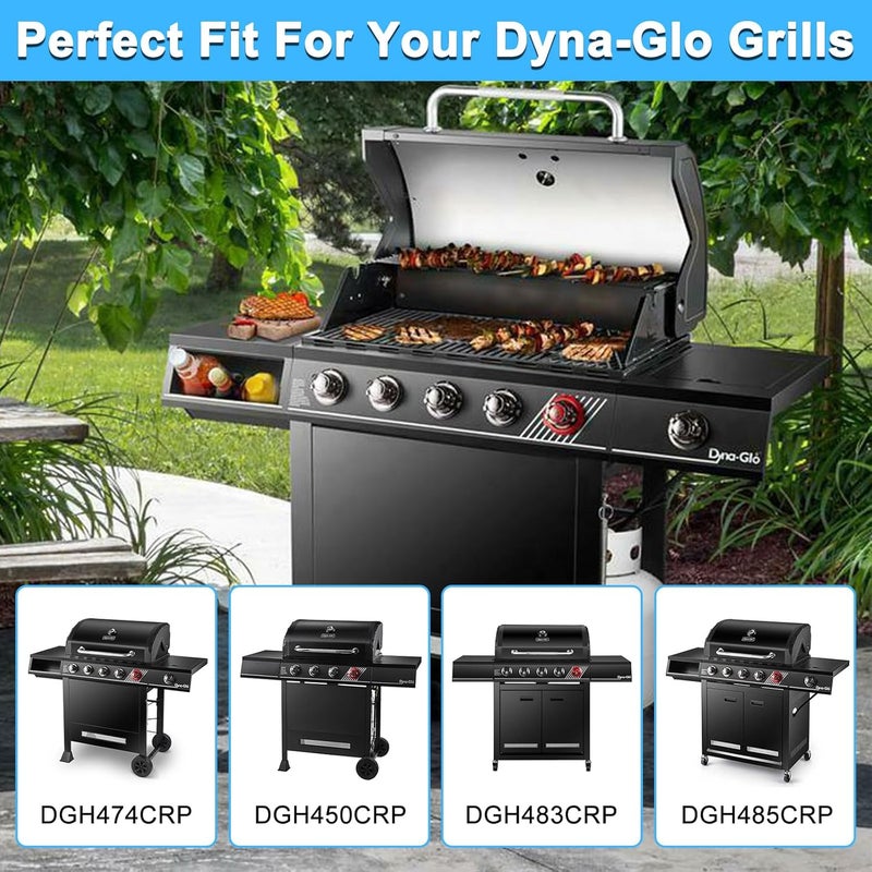 Adviace Grill Replacement Parts for Dyna-Glo DGH474CRP DGH450CRP DGH483CRP DGH485CRP DGH474CRP-D, Drip Pan Grease Tray & Heat Tents for Dyna Glo 5 Burner Grill Models - Image 2
